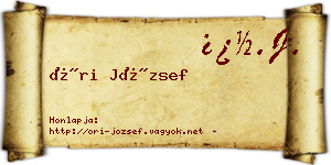 Őri József névjegykártya